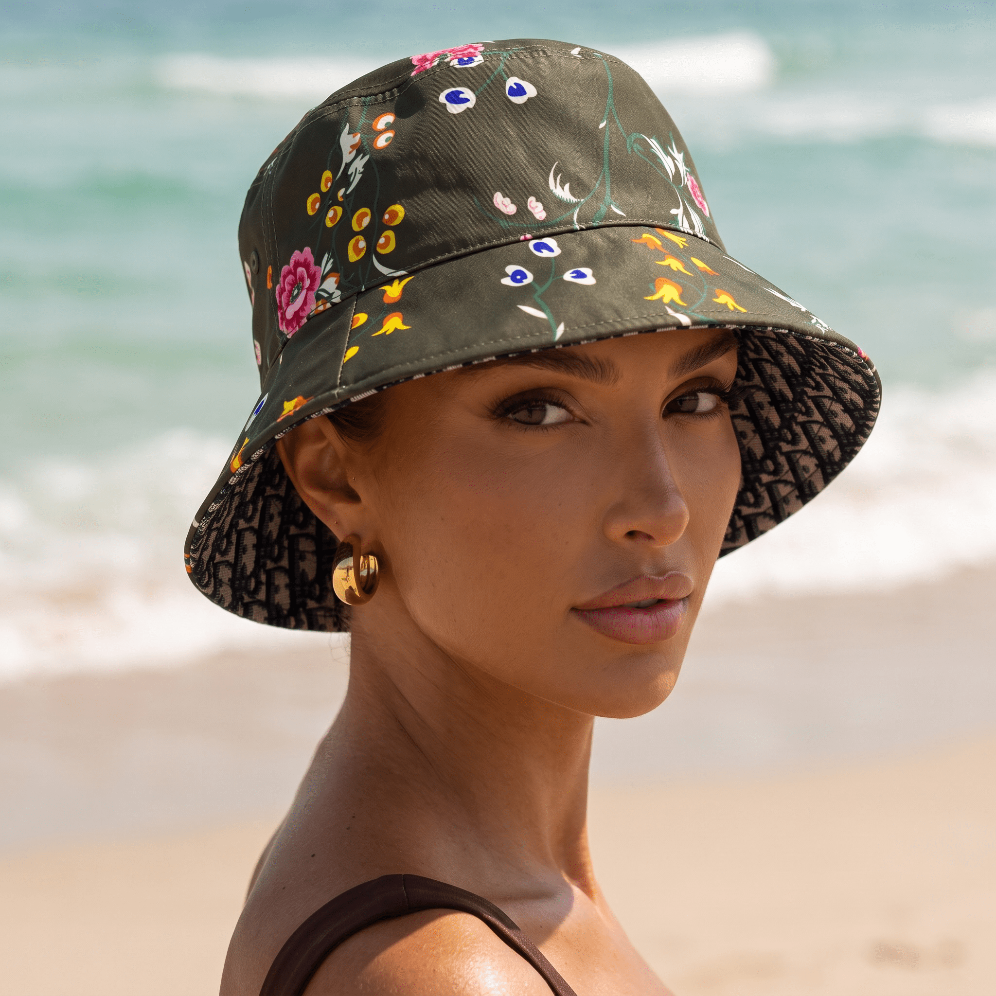 Dior Floral Reversible Bucket Hat – Olive Green - MASTERPIECE