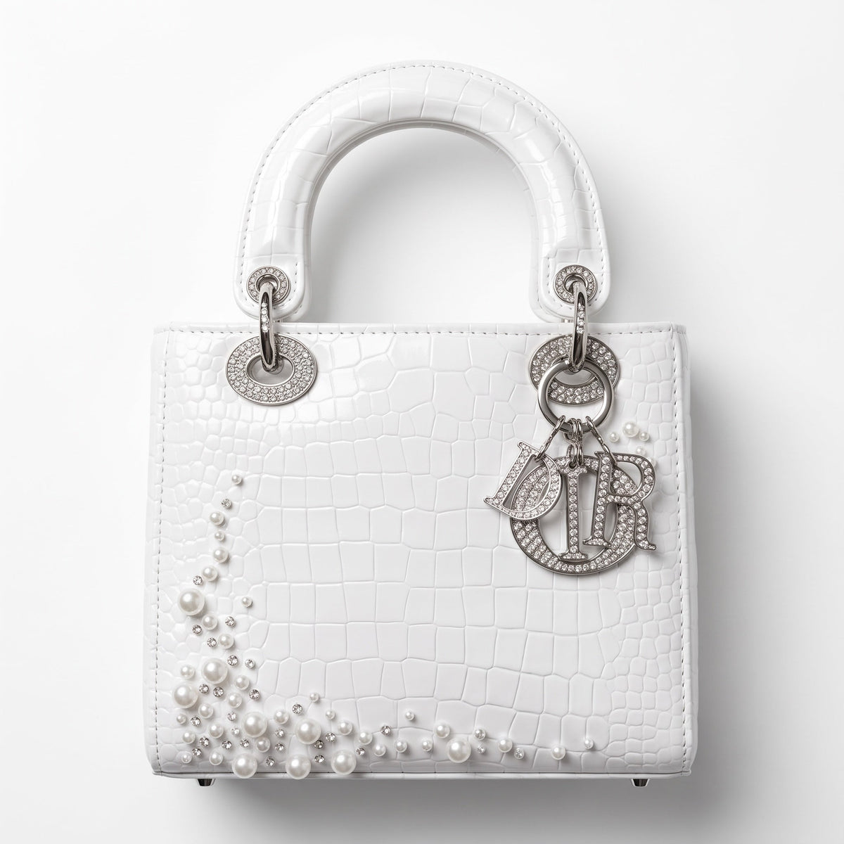 Dior Lady Croc Bag — White