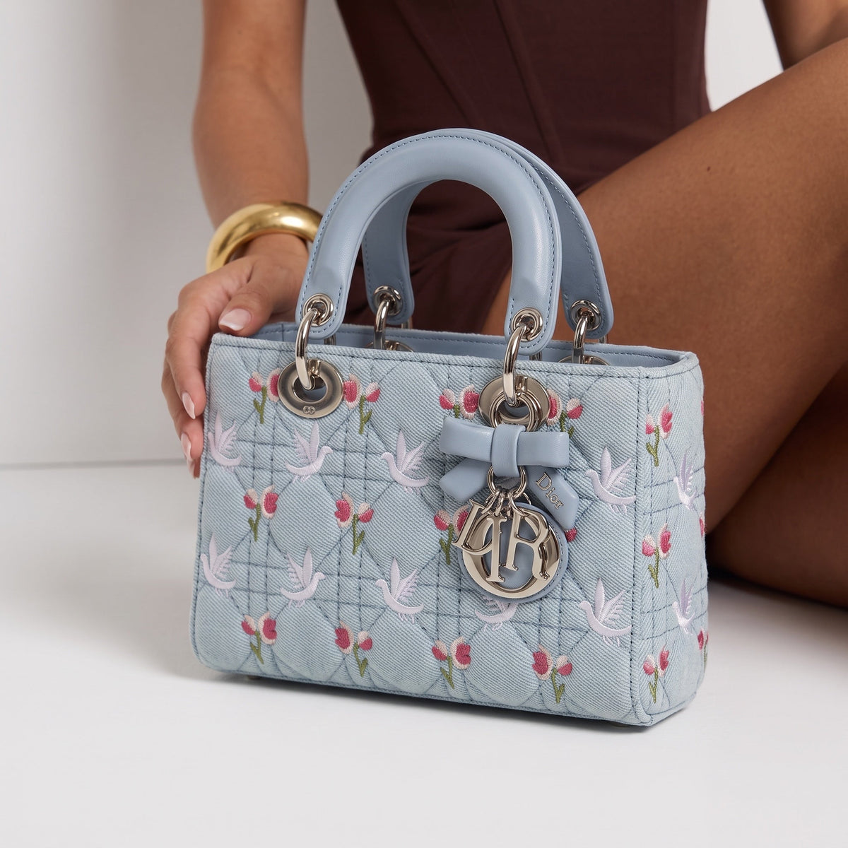 Dior Lady Dior – Light Blue Embroidered 🕊️ - MASTERPIECE
