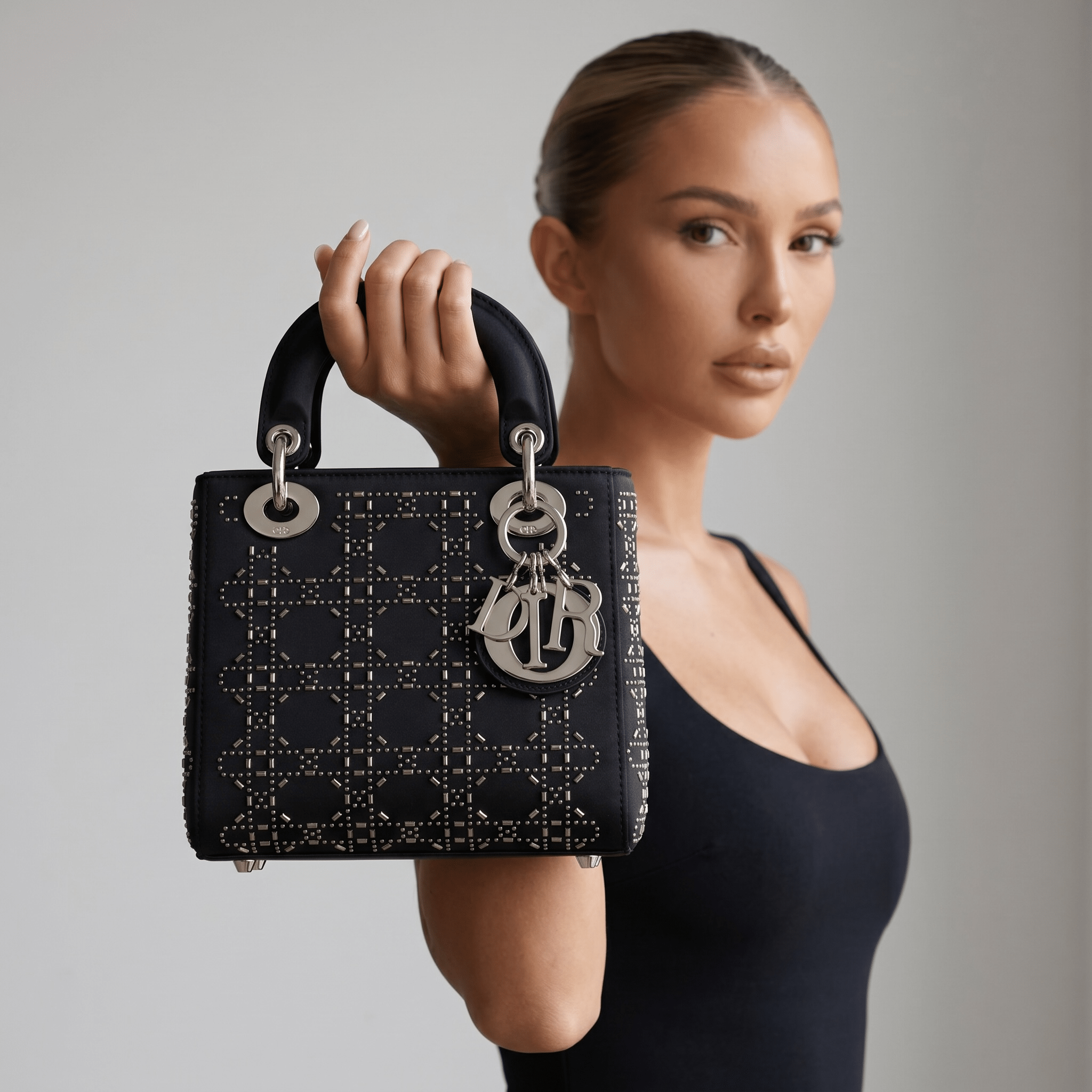 🖤 Dior Lady Dior Mini Studded Cannage Bag – Black Edition 🖤 - MASTERPIECE