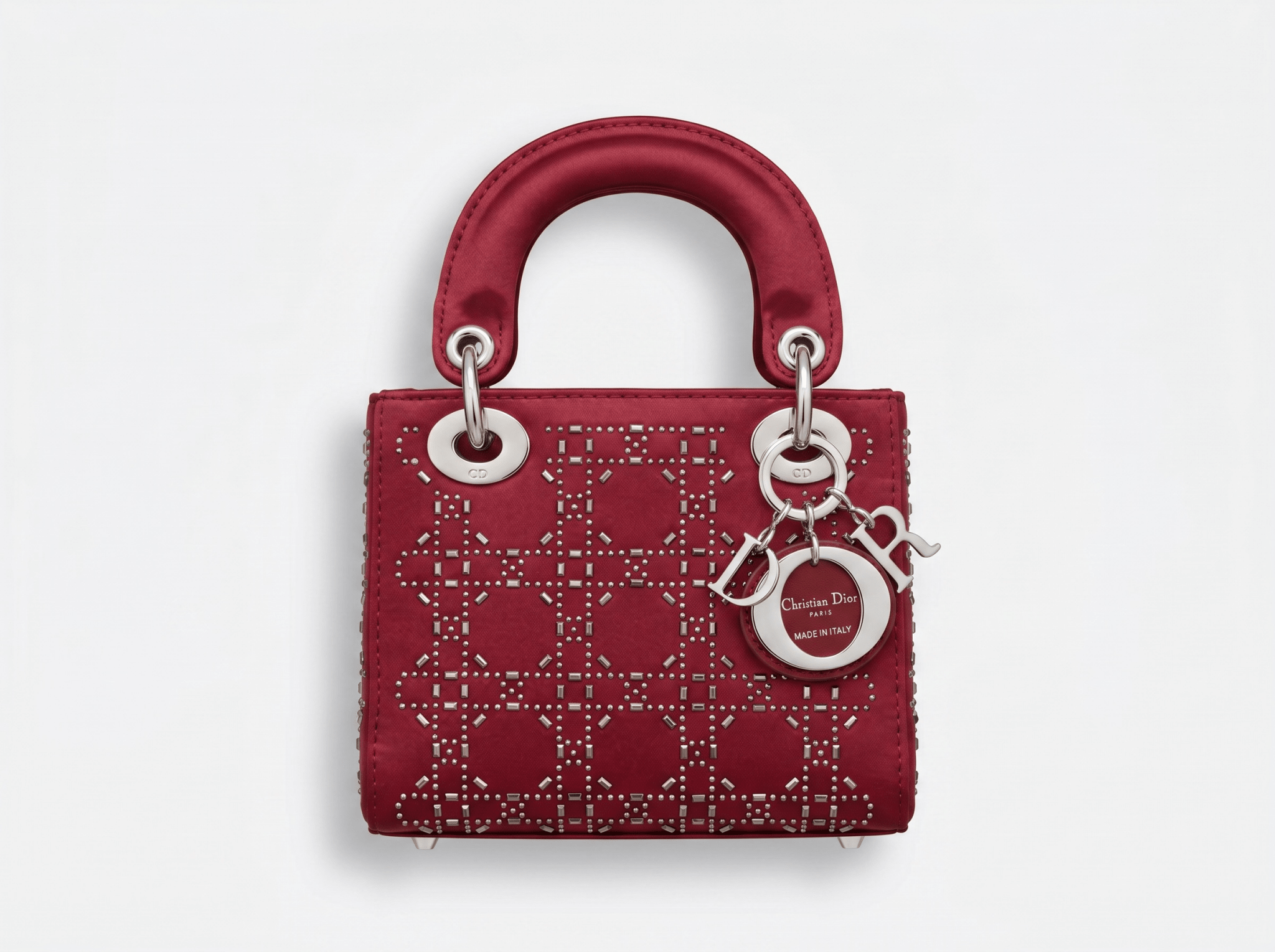 ❤️ Dior Lady Dior Mini Studded Cannage Bag – Ruby Red Edition ❤️ - MASTERPIECE