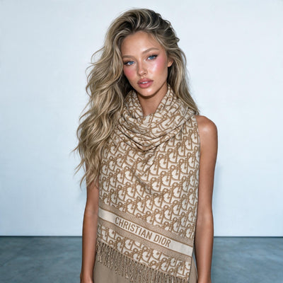 Dior Logo Jacquard Scarf — Beige - MASTERPIECE