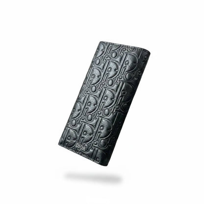 Dior Long Wallet – Black Embossed Signature Luxury 🖤✨ - MASTERPIECE