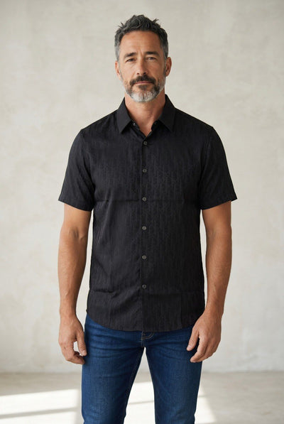 🖤 Dior Oblique Black Monogram Short Sleeve Shirt – Midnight Luxury Collection - MASTERPIECE