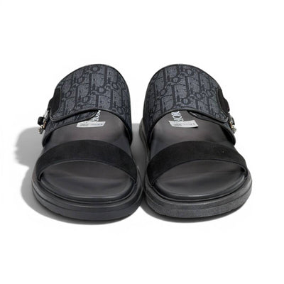 Dior Oblique Black Slide Sandals – Luxury Designer Inspired Summer Slippers 🖤✨ - MASTERPIECE