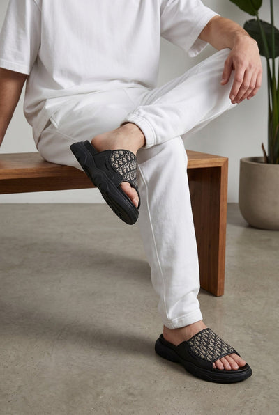 Dior Oblique Black Slide Sandals - MASTERPIECE