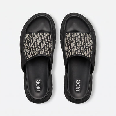 Dior Oblique Black Slide Sandals - MASTERPIECE