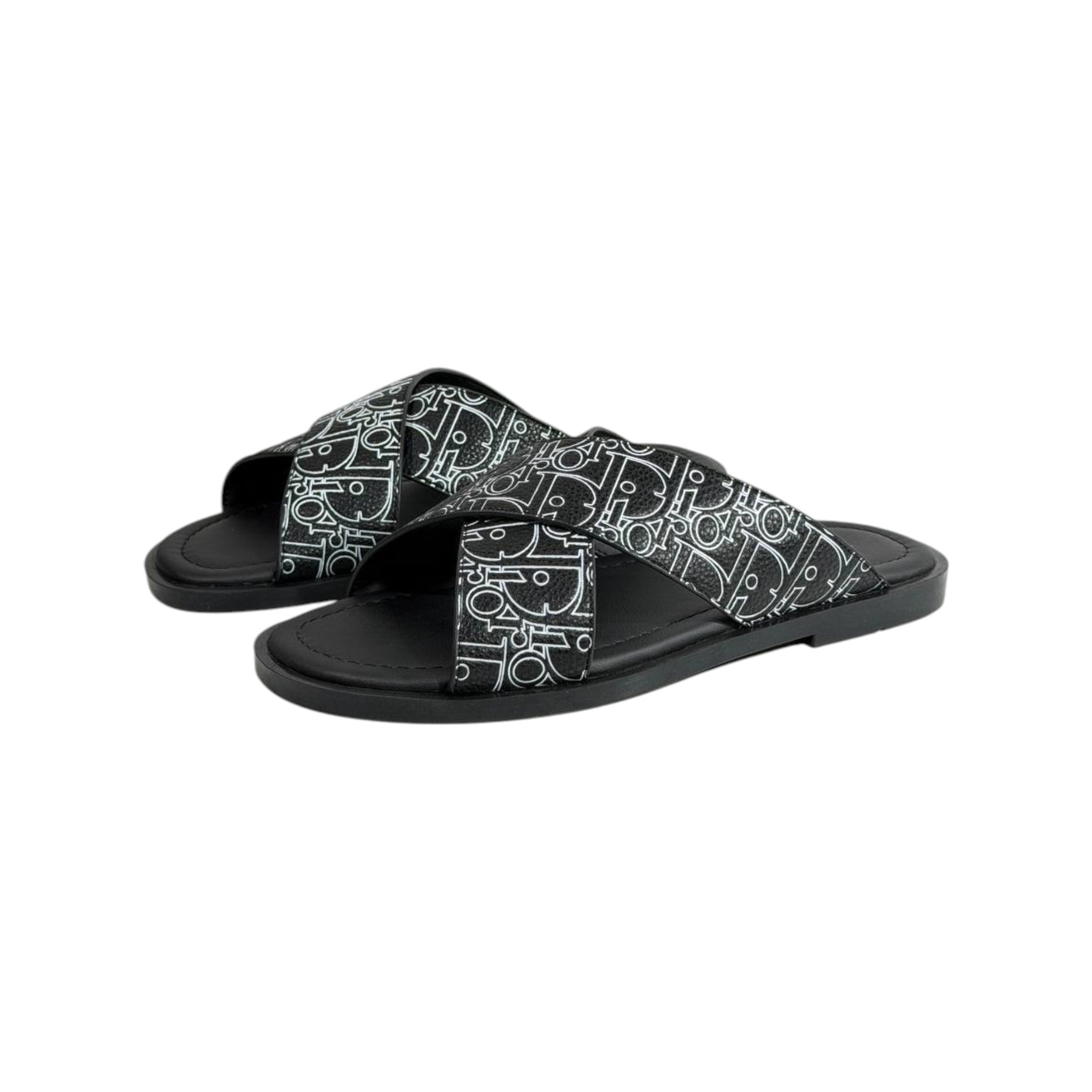 Dior Oblique Black Slides 🖤✨ Luxury Summer Sandals for Men - MASTERPIECE