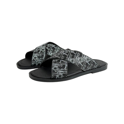 Dior Oblique Black Slides 🖤✨ Luxury Summer Sandals for Men - MASTERPIECE