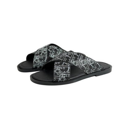 Dior Oblique Black Slides 🖤✨ Luxury Summer Sandals for Men - MASTERPIECE