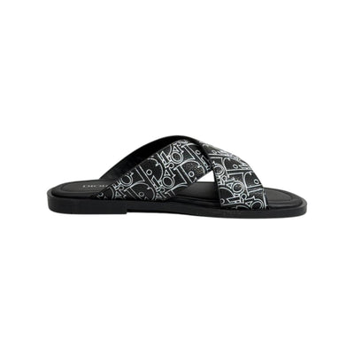 Dior Oblique Black Slides 🖤✨ Luxury Summer Sandals for Men - MASTERPIECE