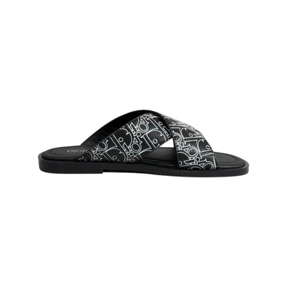 Dior Oblique Black Slides 🖤✨ Luxury Summer Sandals for Men - MASTERPIECE