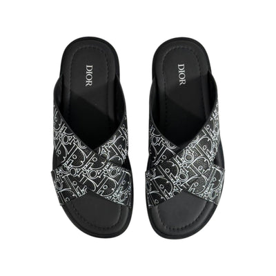 Dior Oblique Black Slides 🖤✨ Luxury Summer Sandals for Men - MASTERPIECE
