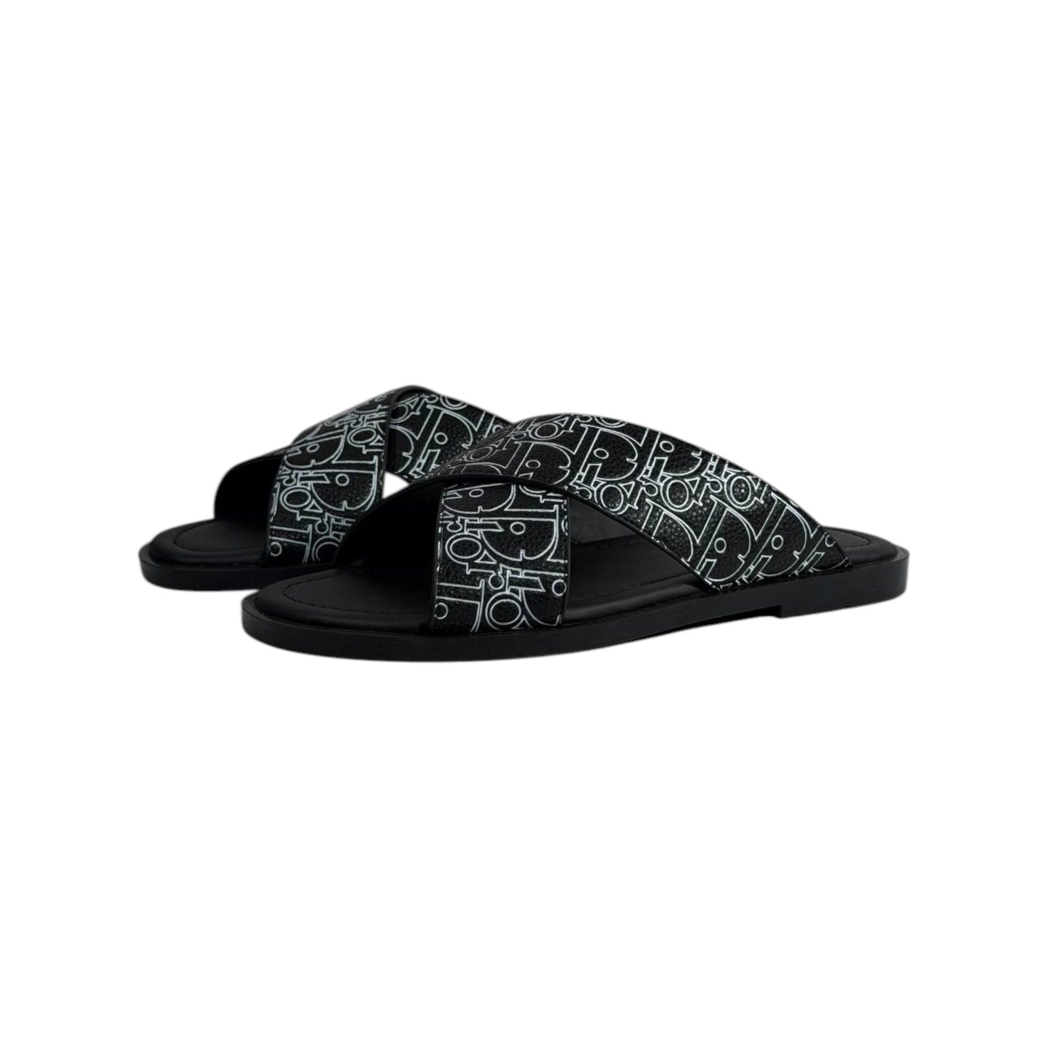 Dior Oblique Black Slides 🖤✨ Luxury Summer Sandals for Men - MASTERPIECE