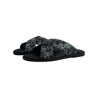 Dior Oblique Black Slides 🖤✨ Luxury Summer Sandals for Men - MASTERPIECE