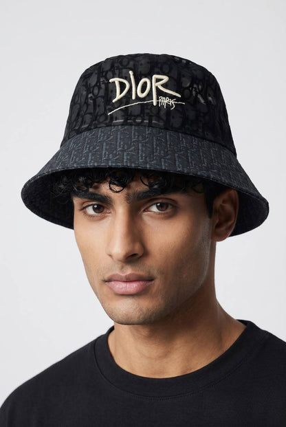 Dior Oblique Bucket Hat – Black Monogram Paris Edition 🧢🖤 - MASTERPIECE