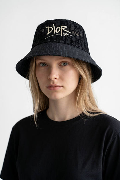 Dior Oblique Bucket Hat – Black Monogram Paris Edition 🧢🖤 - MASTERPIECE