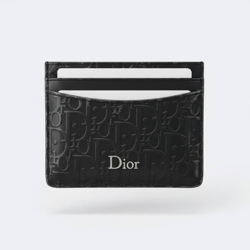 Dior Oblique Card Holder – Sleek Black Luxury Wallet 🖤✨ - MASTERPIECE