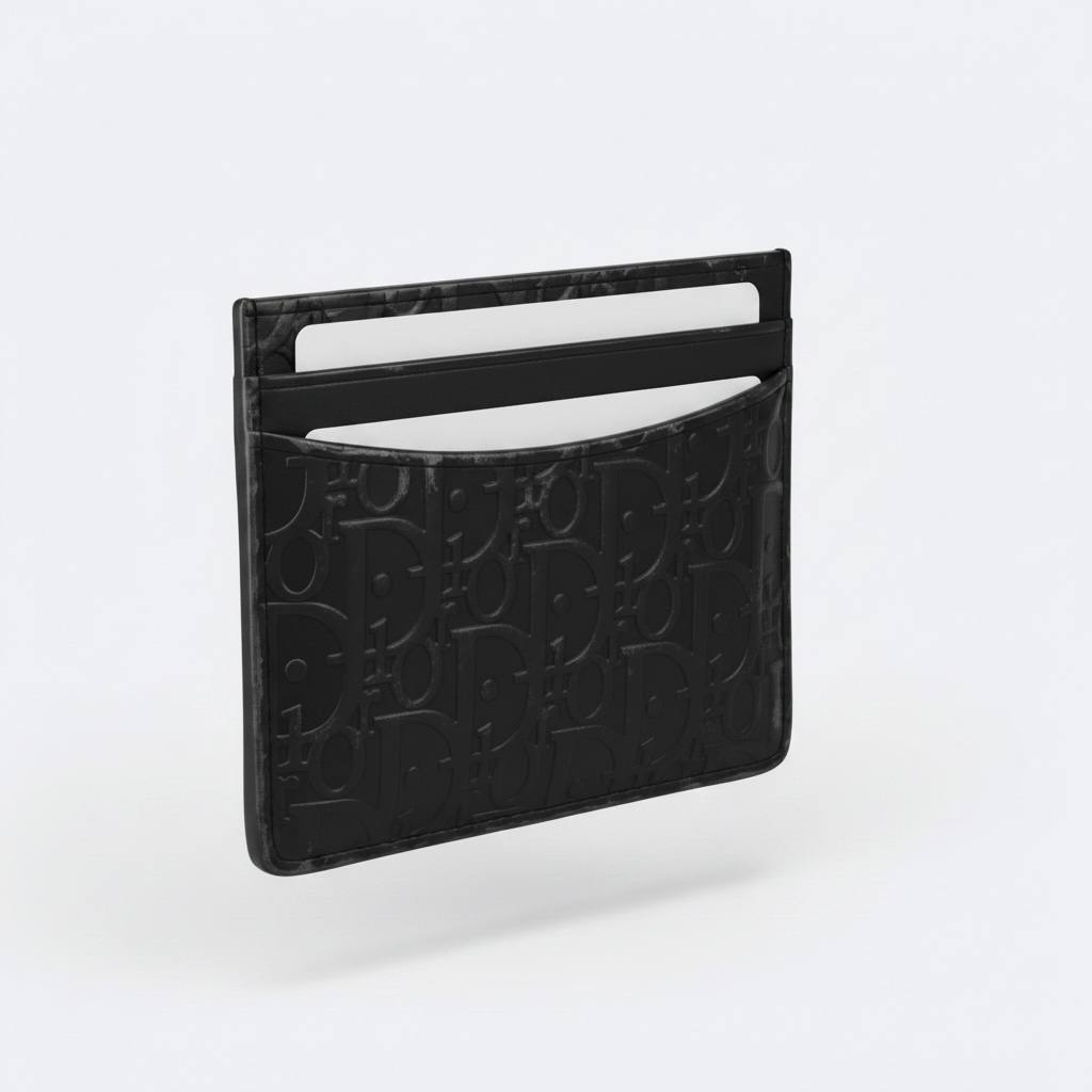 Dior Oblique Card Holder – Sleek Black Luxury Wallet 🖤✨ - MASTERPIECE
