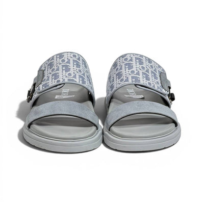 Dior Oblique Grey Slide Sandals – Luxury Designer Summer Slippers ✨🩶 - MASTERPIECE