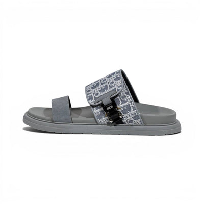Dior Oblique Grey Slide Sandals – Luxury Designer Summer Slippers ✨🩶 - MASTERPIECE