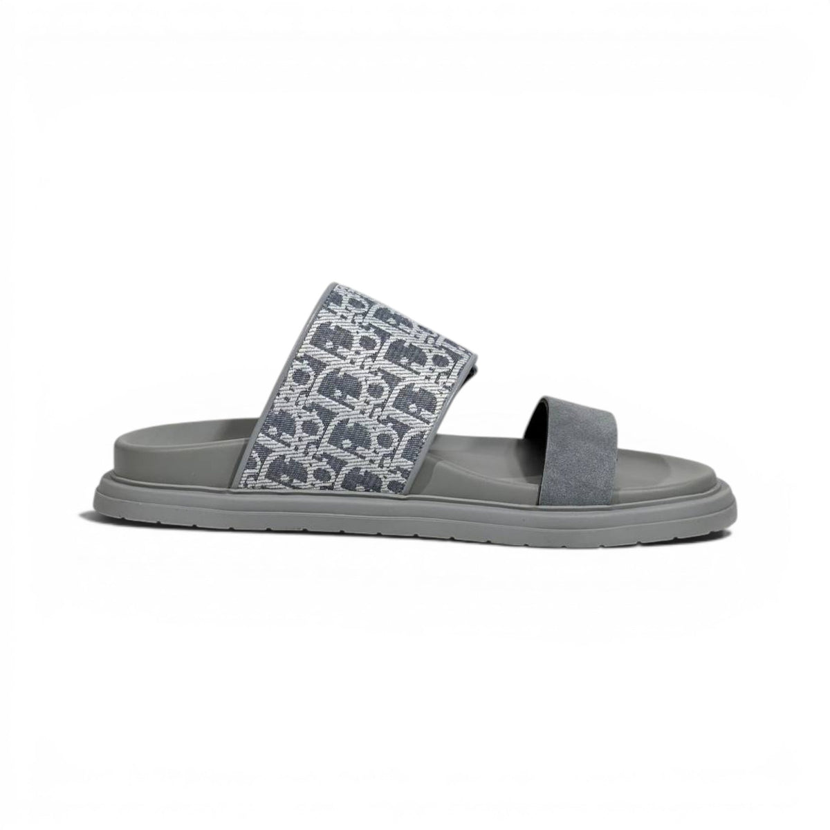 Dior Oblique Grey Slide Sandals – Luxury Designer Summer Slippers ✨🩶 - MASTERPIECE