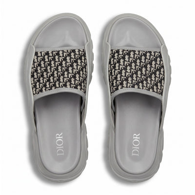 Dior Oblique Grey Slide Sandals - MASTERPIECE