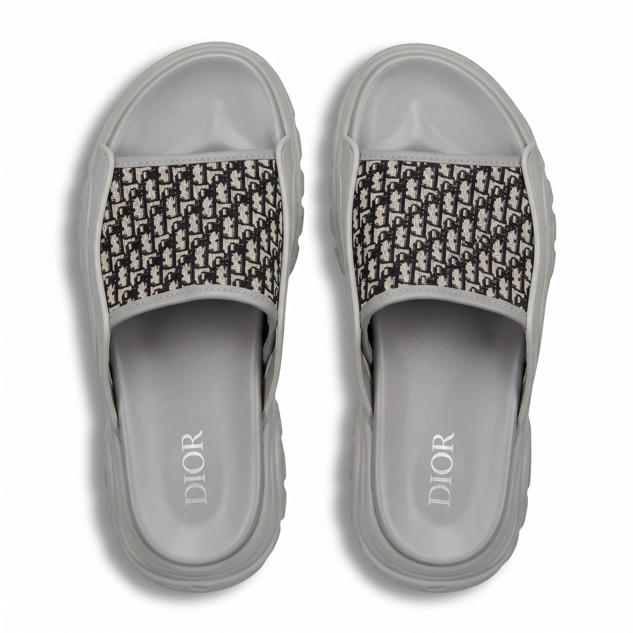 Dior Oblique Grey Slide Sandals - MASTERPIECE