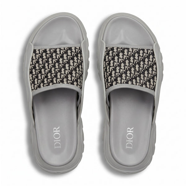 Dior Oblique Grey Slide Sandals