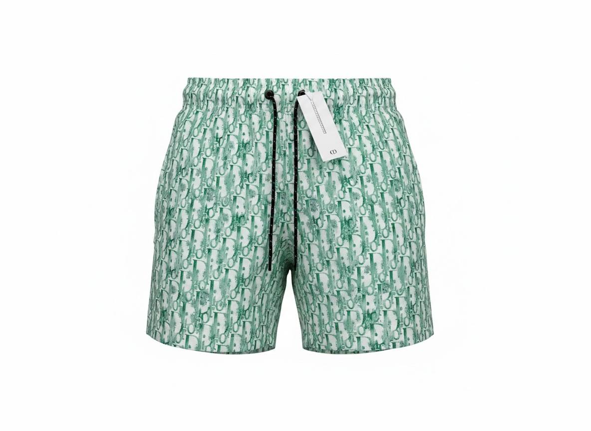 Dior Oblique Monogram Green Shorts 🩳 | Luxury Summer Casual Wear - MASTERPIECE