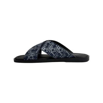 Dior Oblique Navy Slides 💙✨ Luxury Summer Sandals for Men - MASTERPIECE
