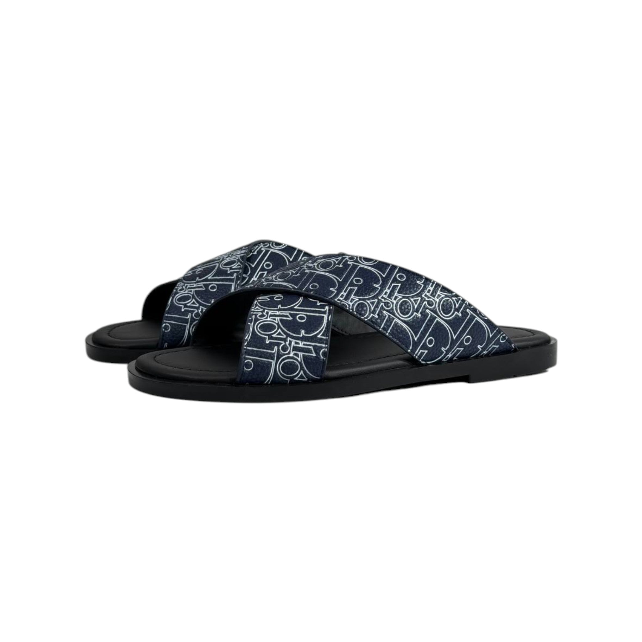 Dior Oblique Navy Slides 💙✨ Luxury Summer Sandals for Men - MASTERPIECE