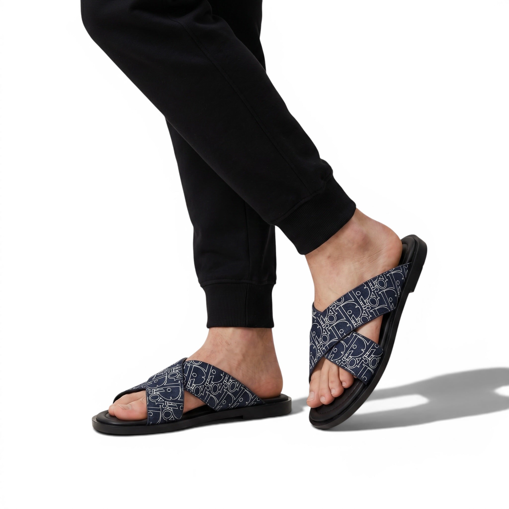 Dior Oblique Navy Slides 💙✨ Luxury Summer Sandals for Men - MASTERPIECE