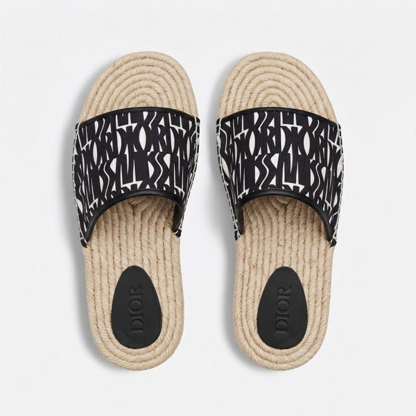 Dior Oblique Rope Sole Slide Sandals