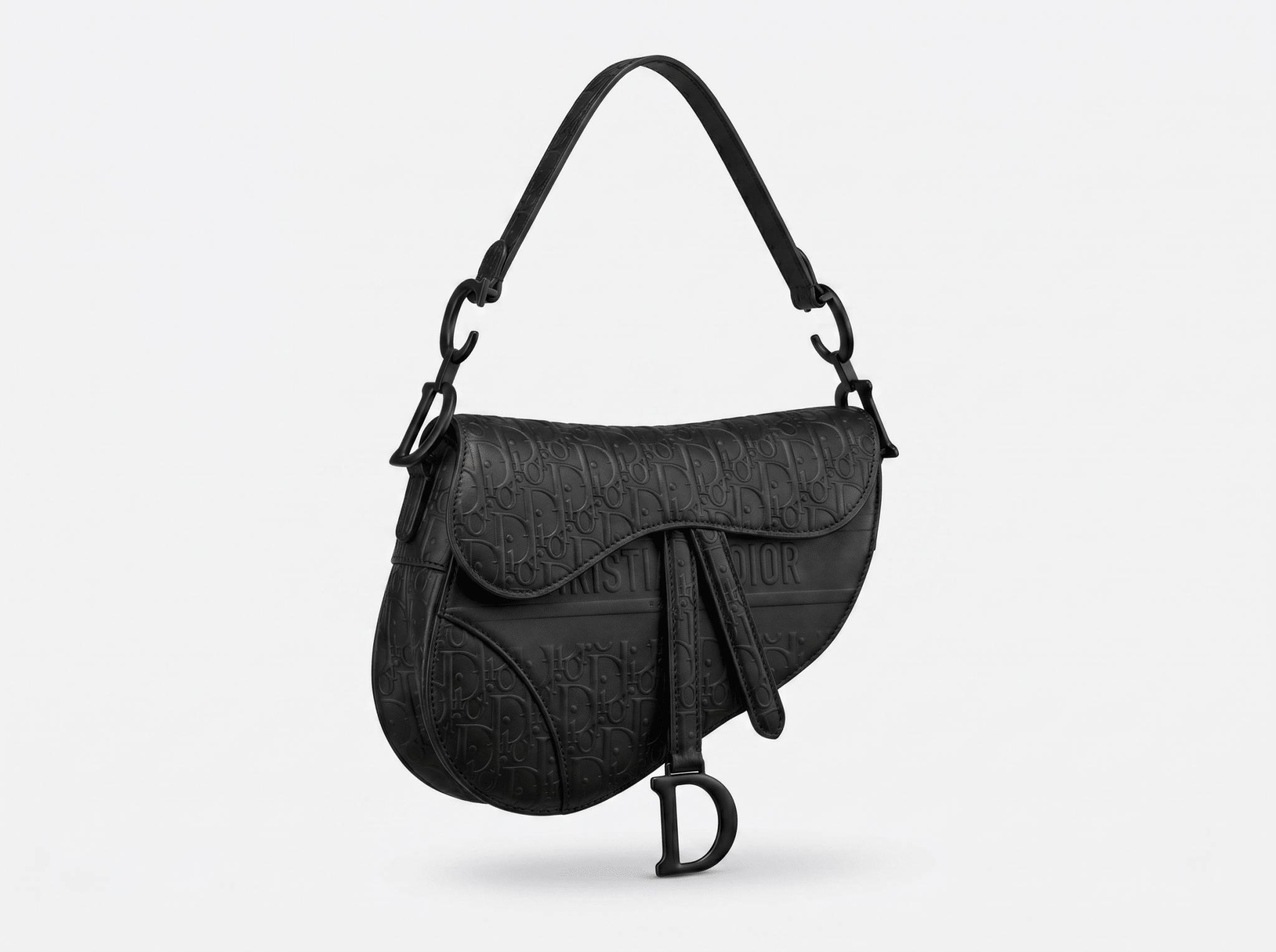 Dior Oblique Saddle Shoulder Bag – Matte Black 🖤✨ - MASTERPIECE