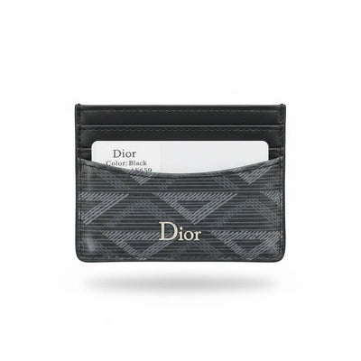 Dior Patterned Card Holder – Black Signature Luxury Wallet 🖤✨ - MASTERPIECE