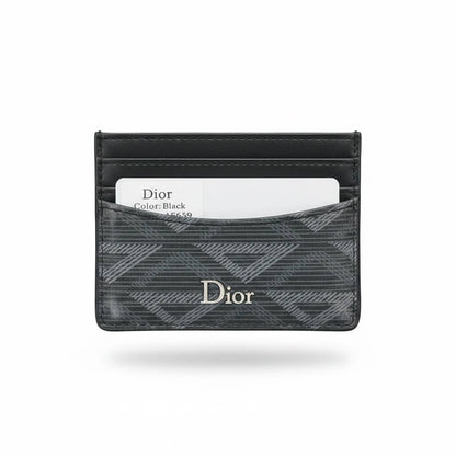 Dior Patterned Card Holder – Black Signature Luxury Wallet 🖤✨ - MASTERPIECE