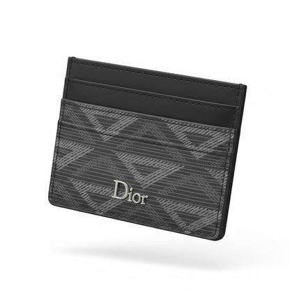 Dior Patterned Card Holder – Black Signature Luxury Wallet 🖤✨ - MASTERPIECE