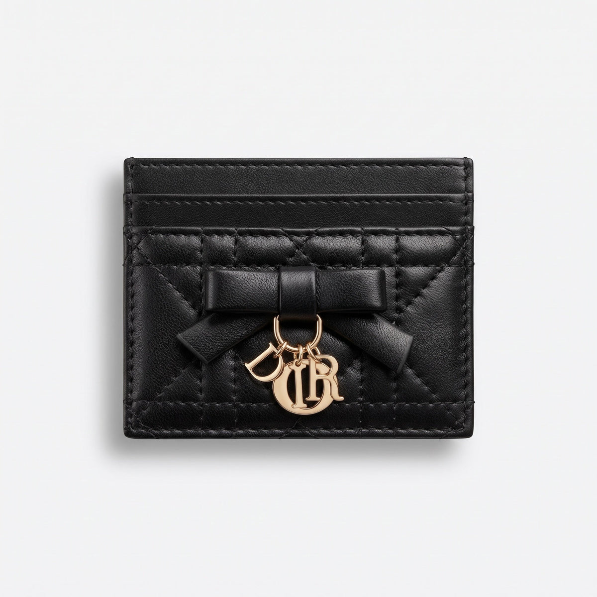 Dior Quilted Card Holder – Black Bow - MASTERPIECE