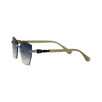 Dior Rimless Geometric Sunglasses 🕶️ | Gold Frame Blue Gradient Lens - MASTERPIECE
