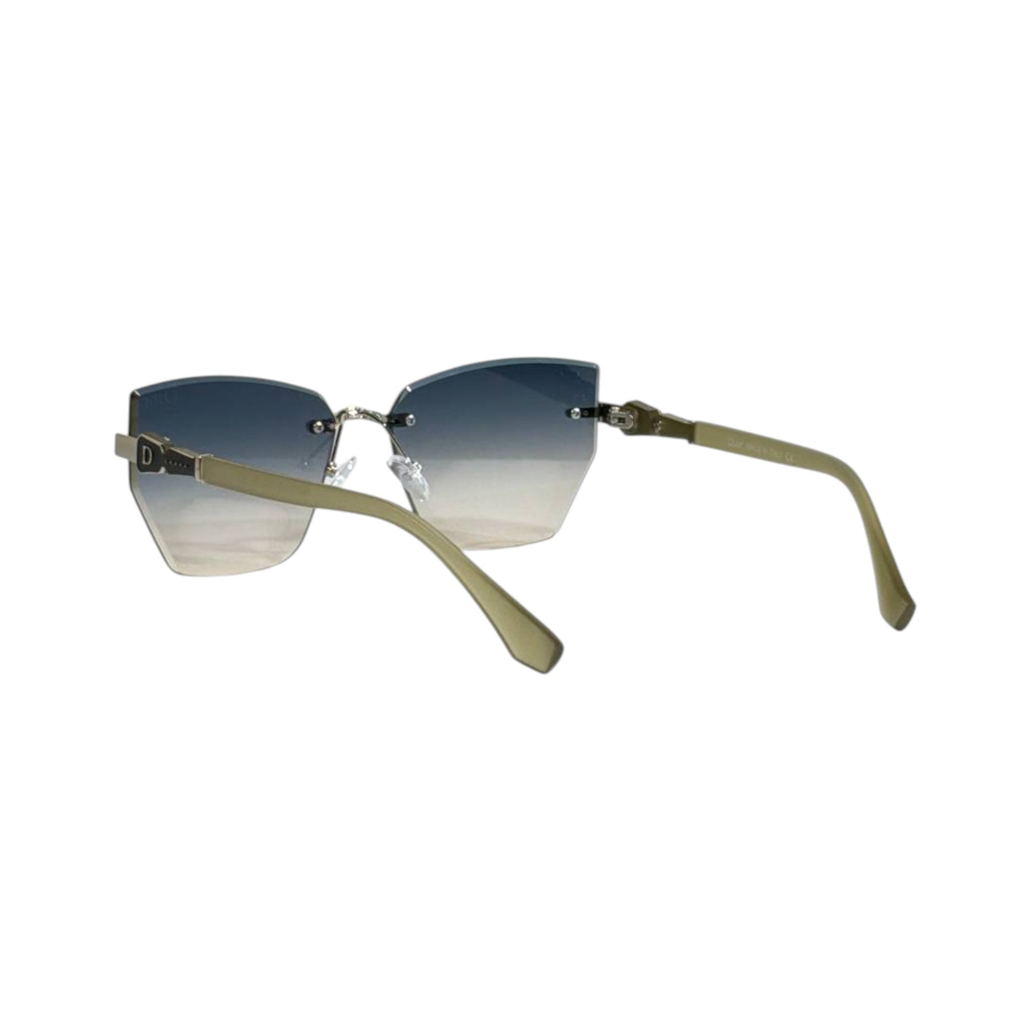 Dior Rimless Geometric Sunglasses 🕶️ | Gold Frame Blue Gradient Lens - MASTERPIECE