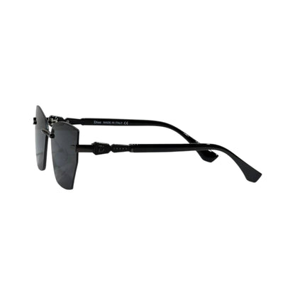 Dior Rimless Shield Sunglasses 🕶️ | Black Frame Grey Lens - MASTERPIECE