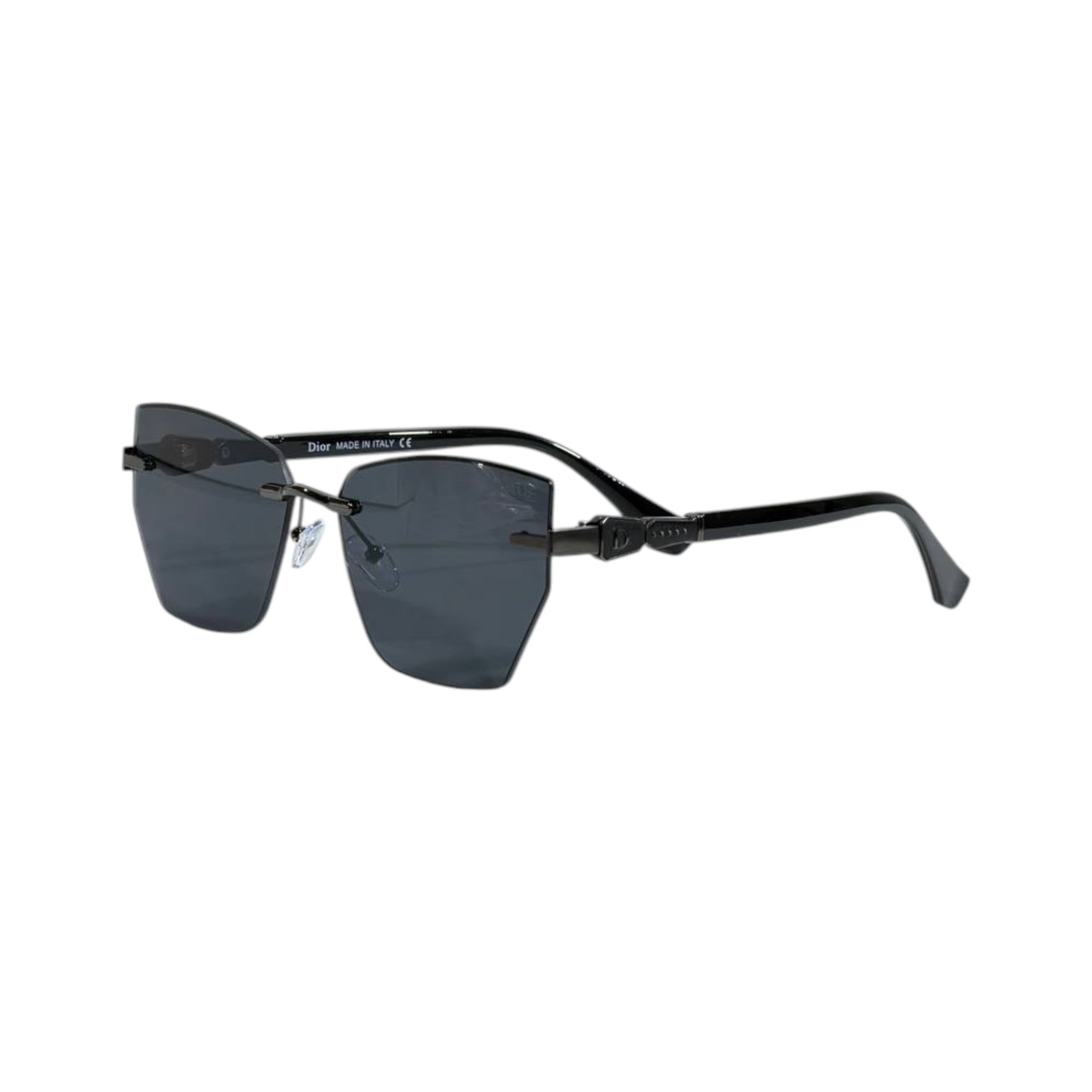 Dior Rimless Shield Sunglasses 🕶️ | Black Frame Grey Lens - MASTERPIECE