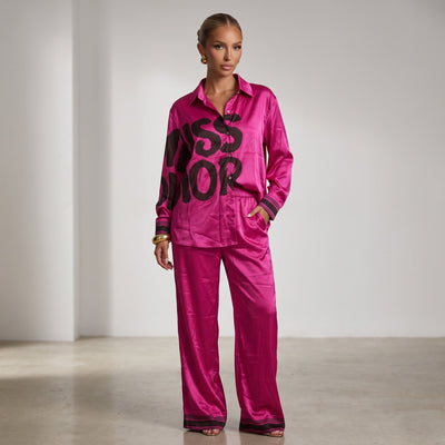 Dior Satin set – Fuchsia Graphic 💖one size - MASTERPIECE
