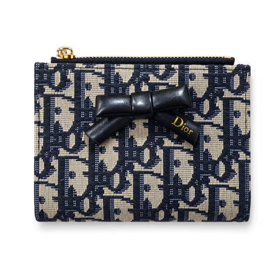 Dior Small Wallet Card Holder – Navy Jacquard Bow - MASTERPIECE