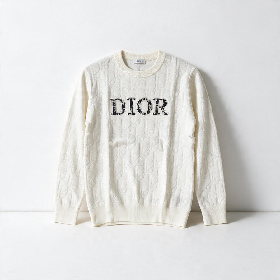 Dior Sweater – Cream Monogram Crewneck 🤍