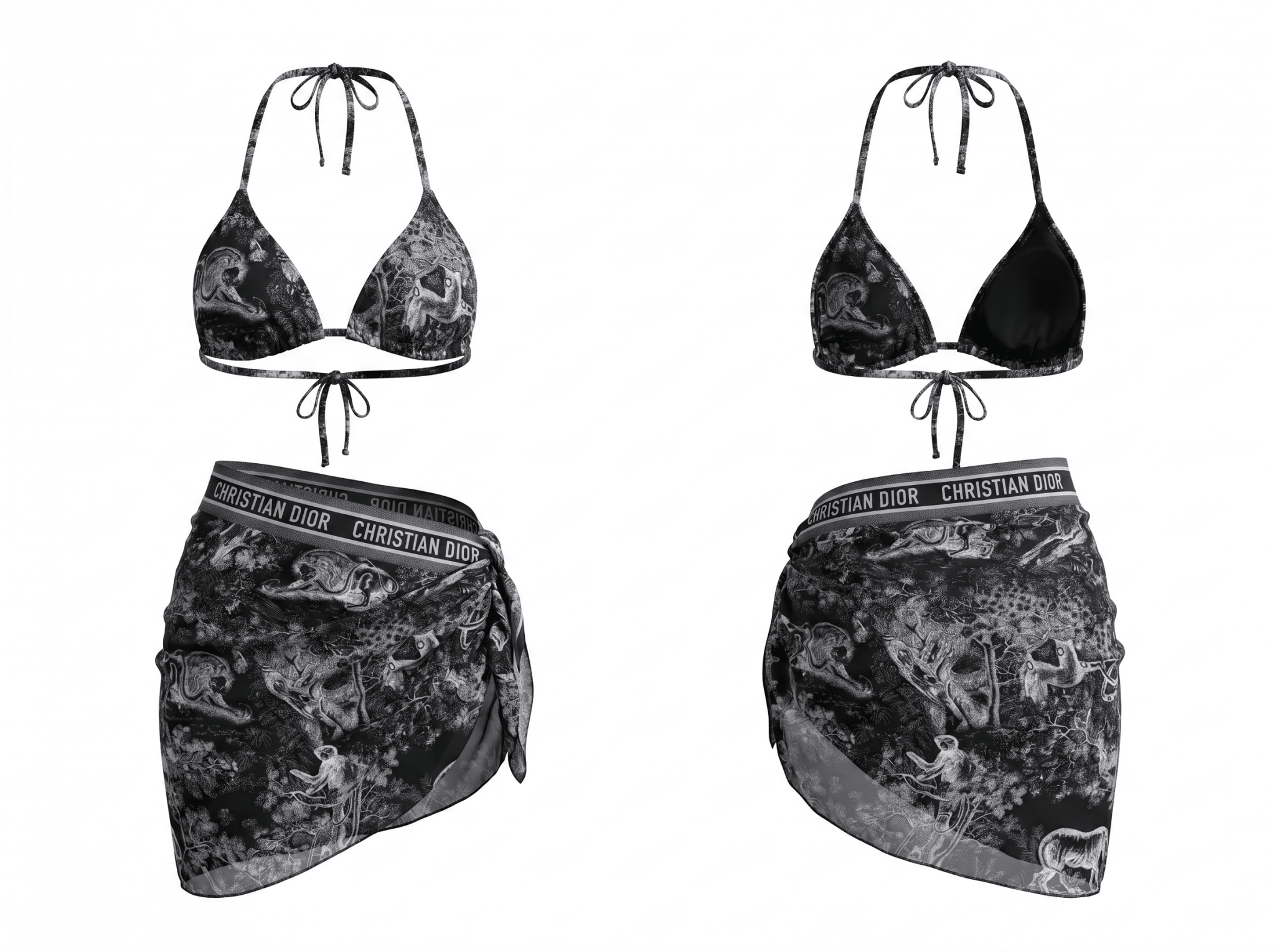 Dior Toile de Jouy Sauvage Bikini Set with Pareo - MASTERPIECE
