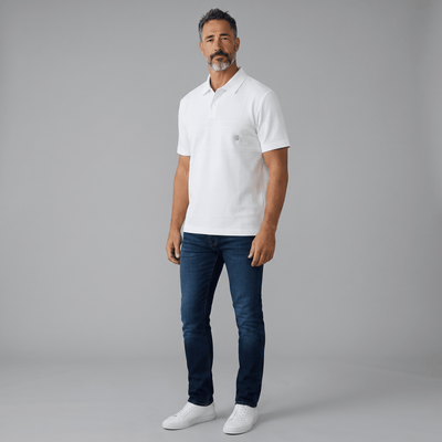 🤍✨ Dior White Luxury Polo Shirt – Premium Smart Casual Essential 👔🔥 - MASTERPIECE