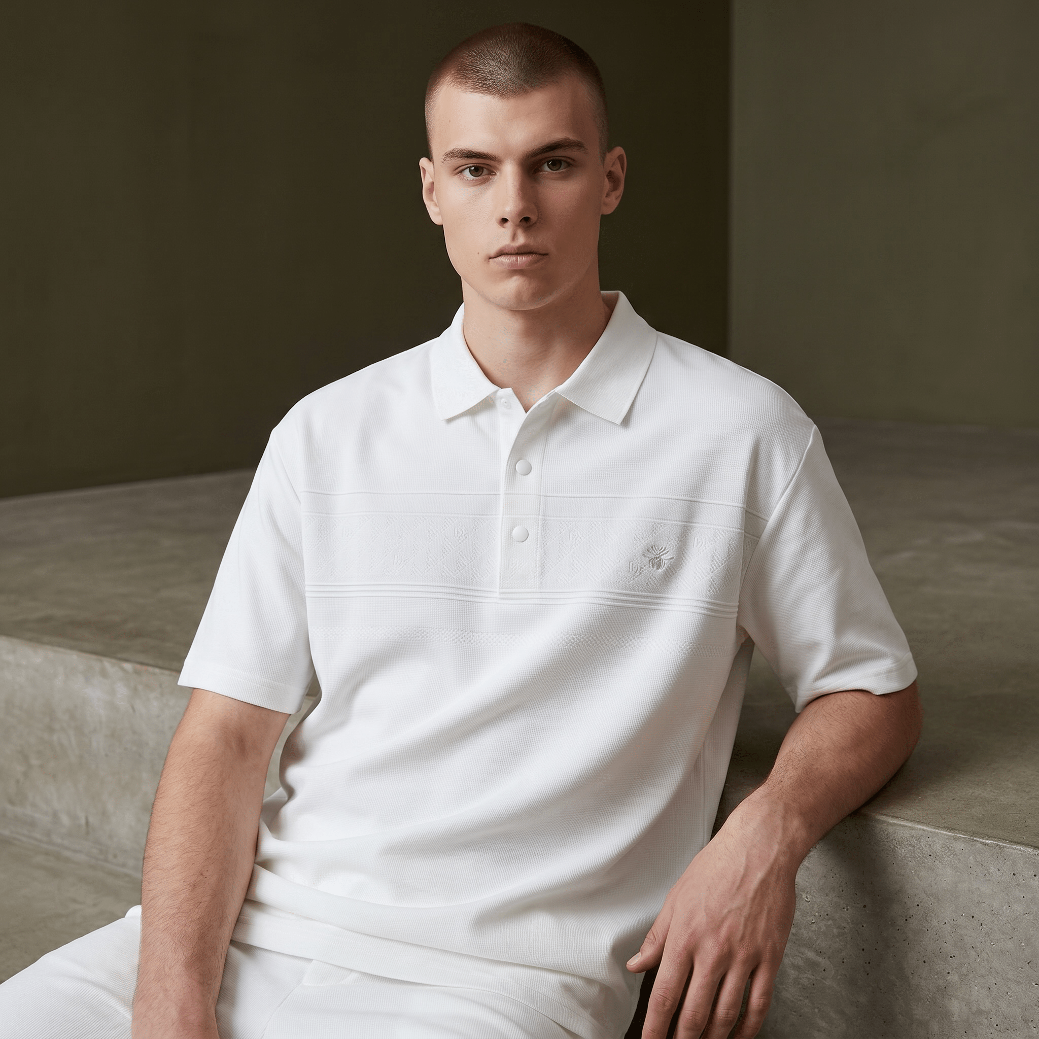 🤍✨ Dior White Luxury Polo Shirt – Premium Smart Casual Essential 👔🔥 - MASTERPIECE