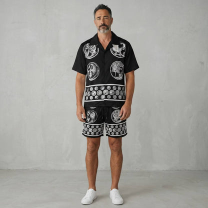 🖤 Dolce & Gabbana Baroque Coin Print Set – Luxury Statement Co - Ord 🩳👕🔥 - MASTERPIECE